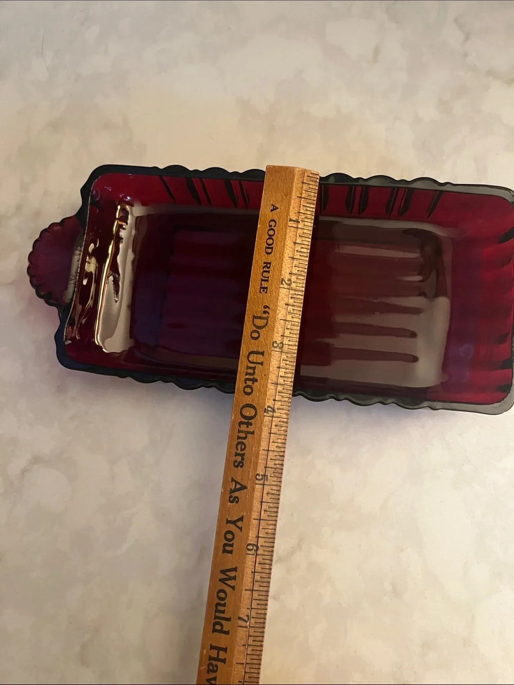 Vintage Anchor Hocking Royal Ruby butter Relish Dish, Goth/Dark Academia